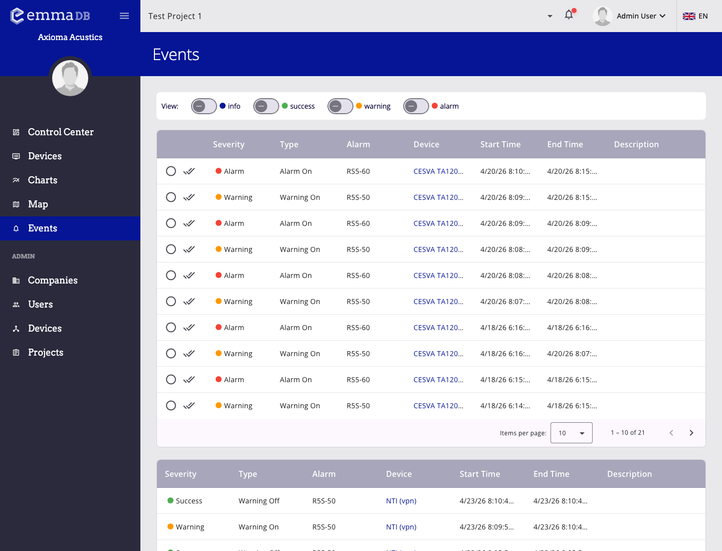 Captura de confirmacions d'esdeveniments
